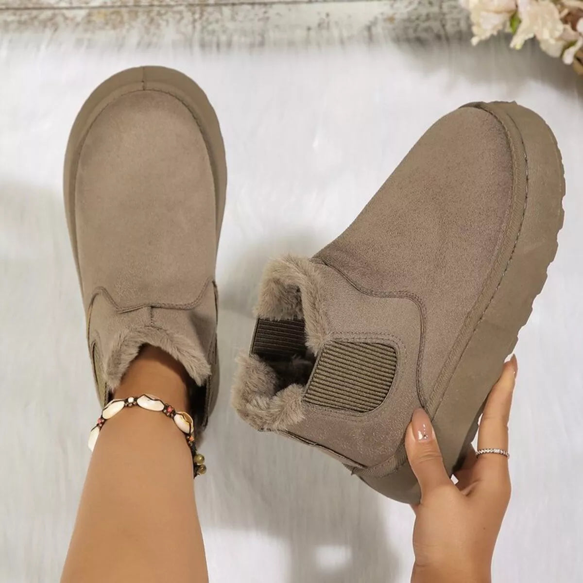 Round Toe Platform Ankle Boots Trendsi