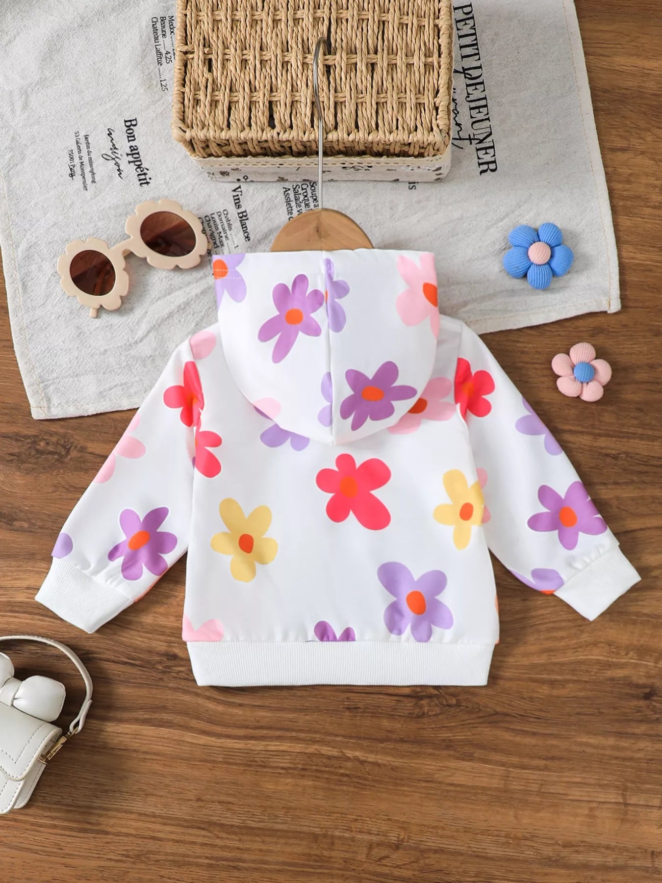 Children's Flower Long Sleeve Hoodie OutfitFlow