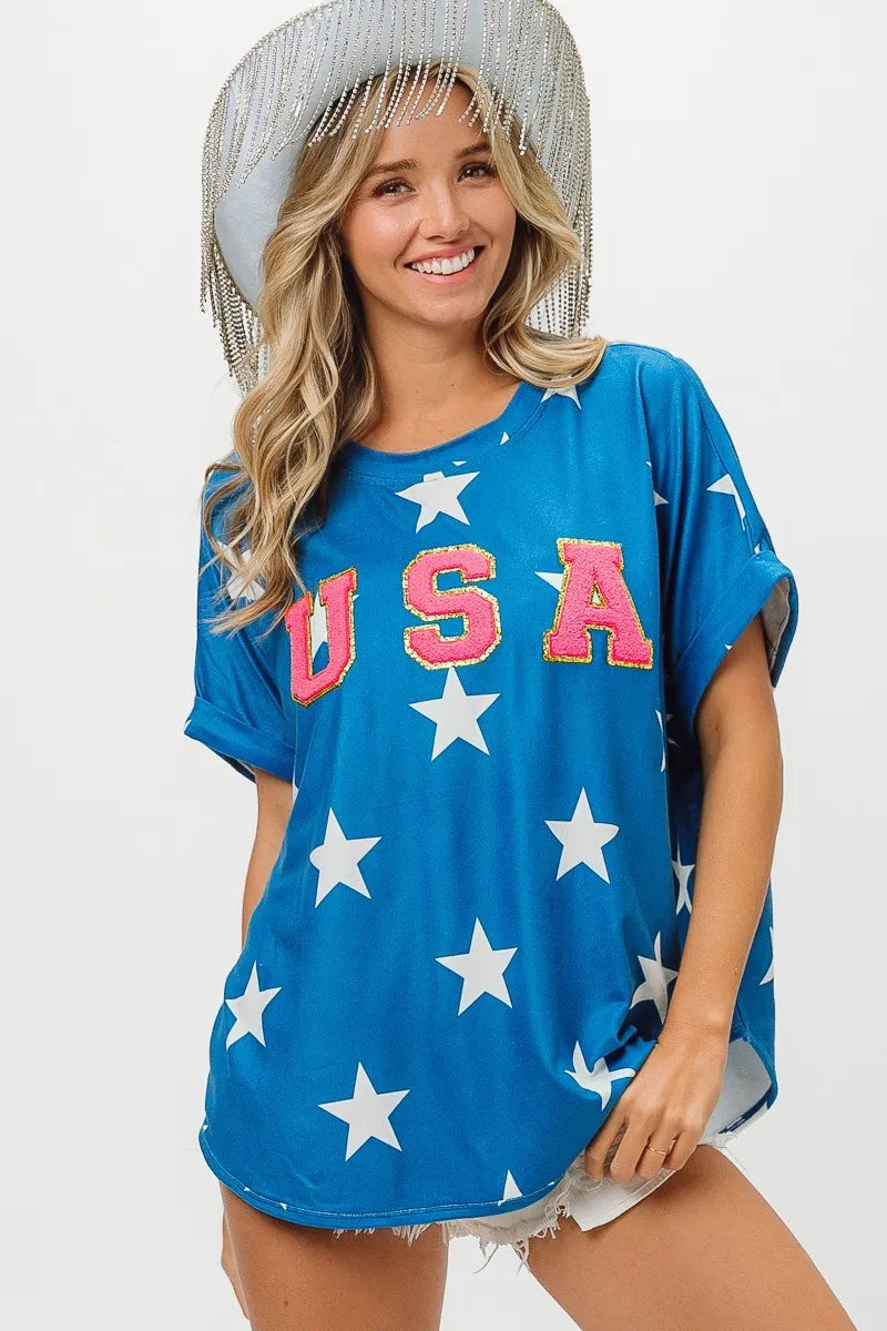 BiBi Fourth Of July Star Knit T-Shirt OutfitFlow