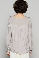 POL Floral Embroidery Woven Top with Lace Trim OutfitFlow