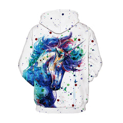 Outfit Flow - Full Size Unicorn Print Drawstring Hoodie with Pockets