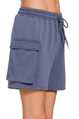 Zenana Scuba Thigh Pocket Shorts OutfitFlow