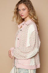 Outfit Flow - POL Floral Exposed Seam Button Up Quilted Jacket