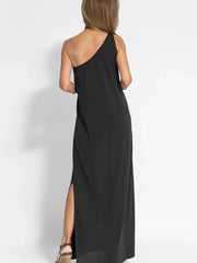 One-Shoulder Maxi Dress with Side Slit OutfitFlow