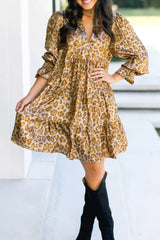 Tiered Leopard Print Mini Dress OutfitFlow