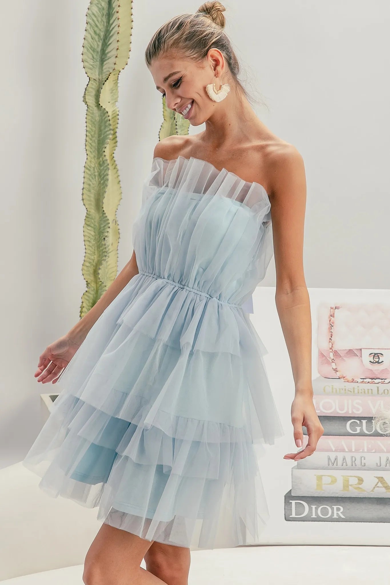 BiBi Sleeveless Layered Organza Dress OutfitFlow