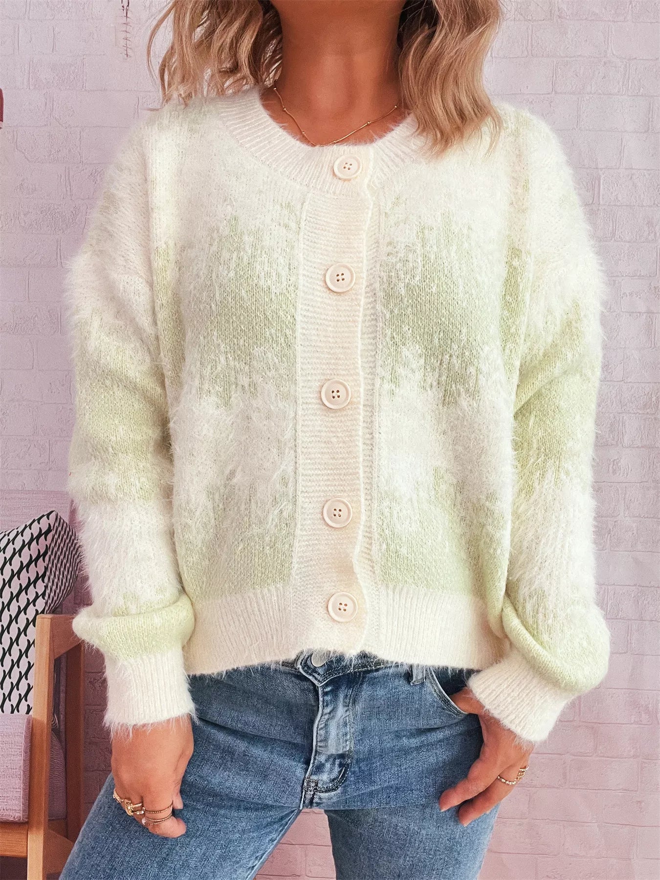 Ribbed Hem Button Up Cardigan OutfitFlow