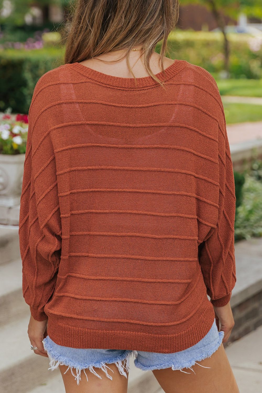 Round Neck Long Sleeve Knit Top