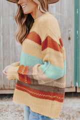 Outfit Flow - Color Block Round Neck Dropped Shoulder Sweater