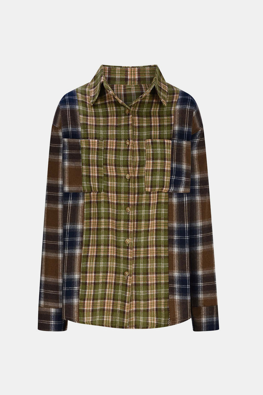 Outfit Flow - Plaid Collared Neck Button Up Long Sleeve Shirt