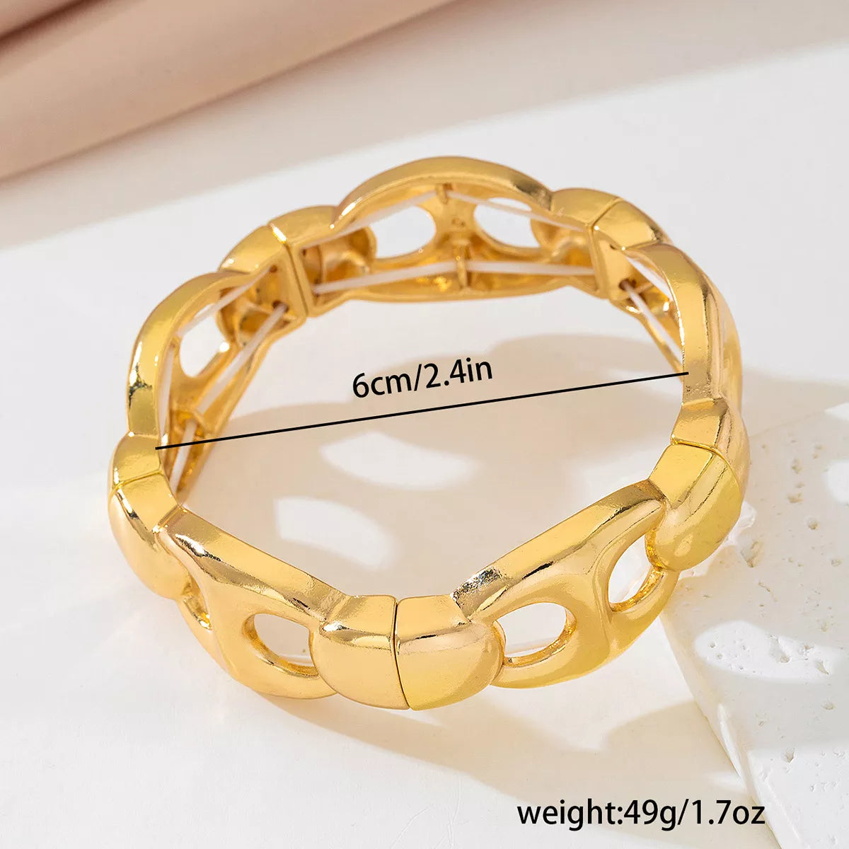 18K Gold-Plated Chain Link Bracelet OutfitFlow