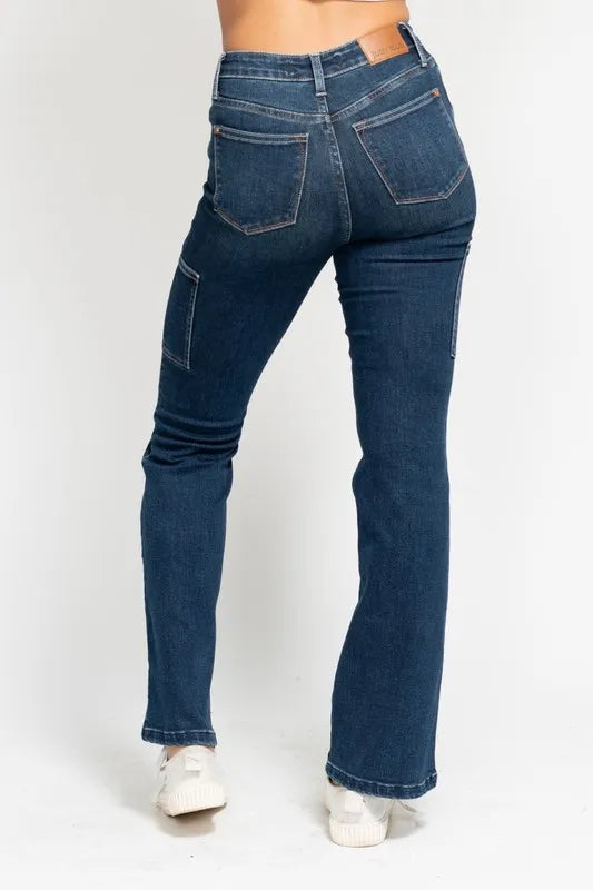 Judy Blue Full Size High Waist Cargo Bootcut Jeans Plus Size OutfitFlow