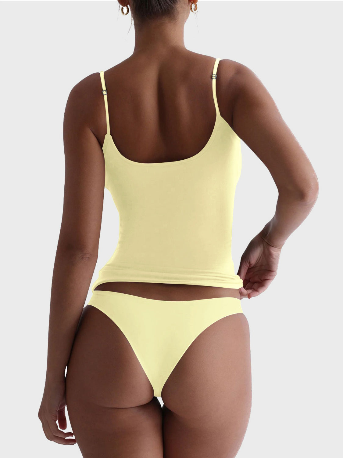 Lovelet Scoop Neck Cami Pastel Yellow OutfitFlow