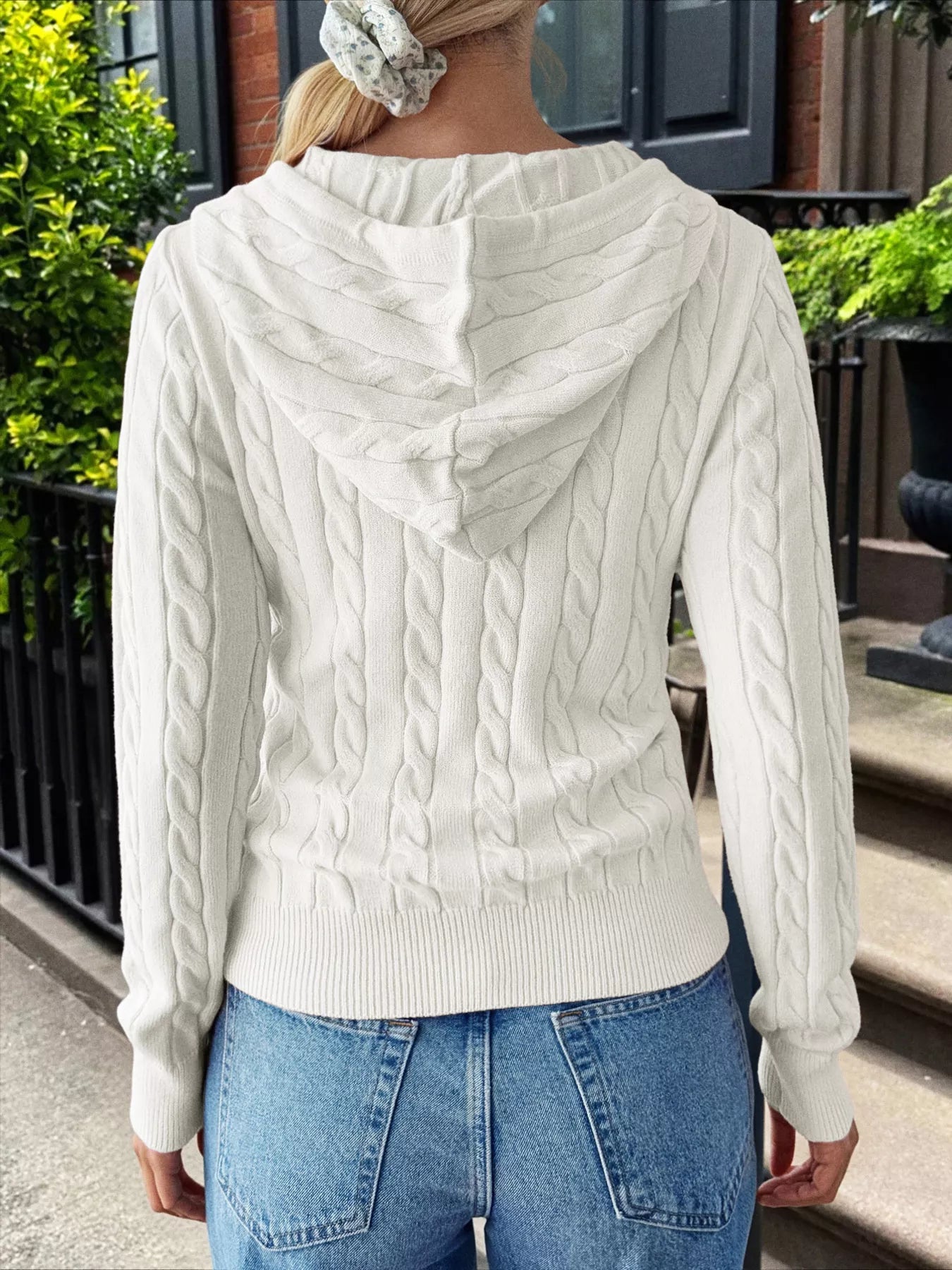 Cozy Cable-Knit Zip-Up Cardigan OutfitFlow