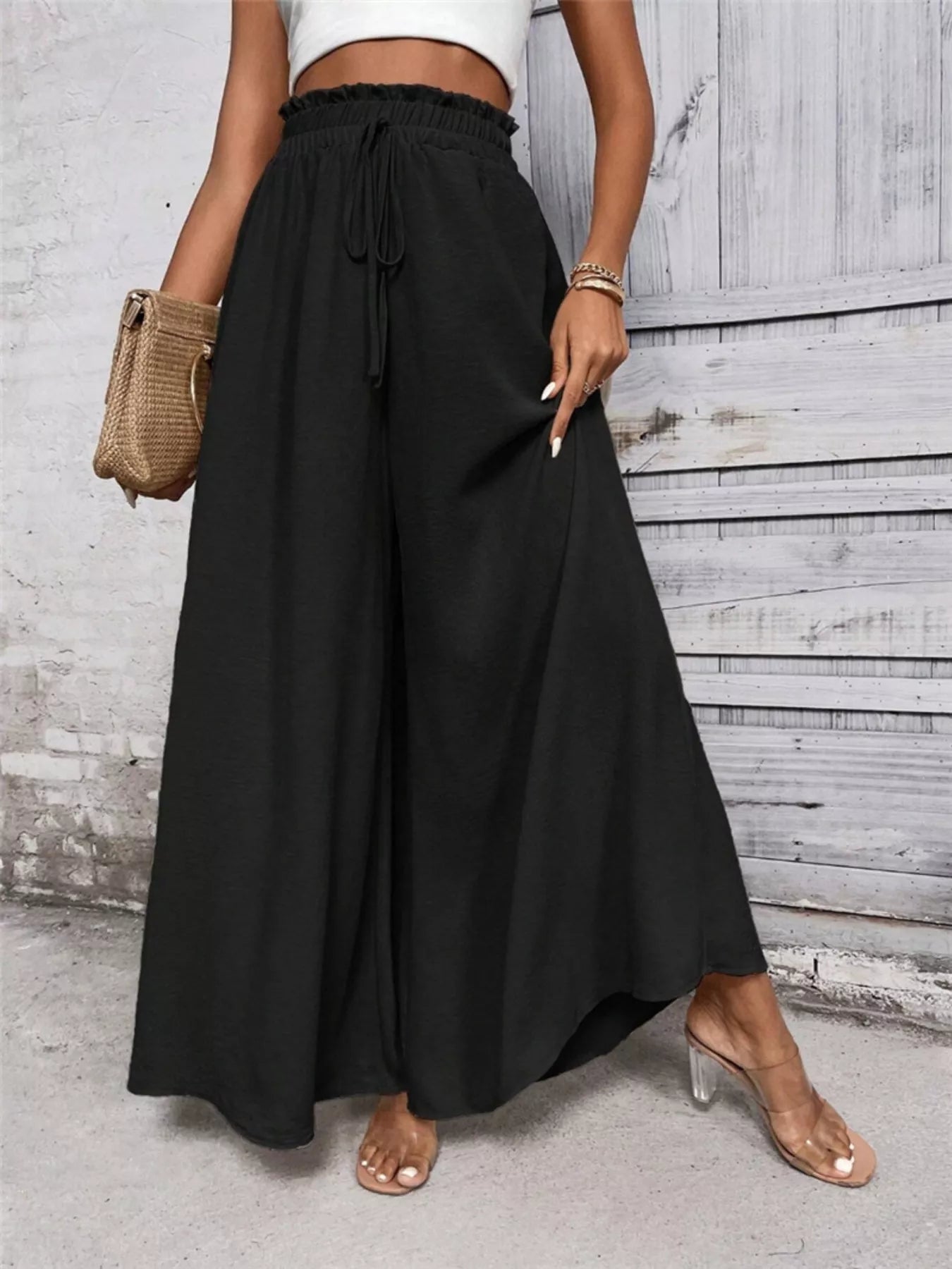 Frill Wide Leg Pants OutfitFlow