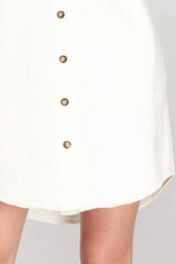 She + Sky Full Size Folded Cuff Button Down Washed Twill Shirt Dress Plus Size OutfitFlow