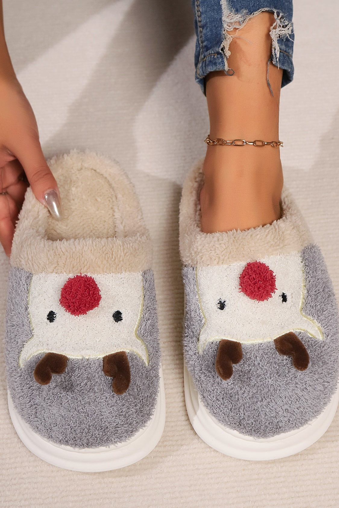 Outfit Flow - Elk Furry PVC Flat Slippers