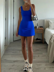 Square Neck Bodycon Mini Tank Dress OutfitFlow