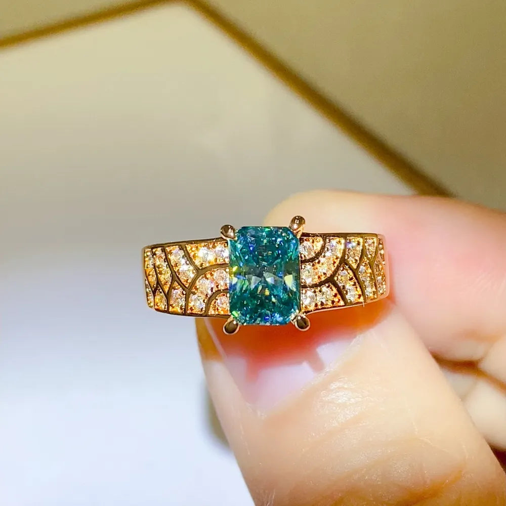 1 Carat Moissanite 925 Sterling Silver Ring OutfitFlow
