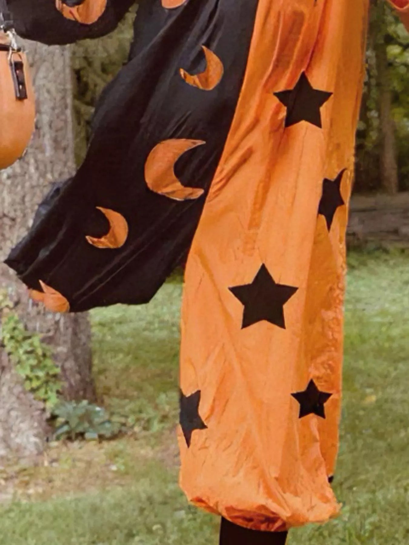 Halloween Two-Tone Star & Moon Print Jumpsuit OutfitFlow
