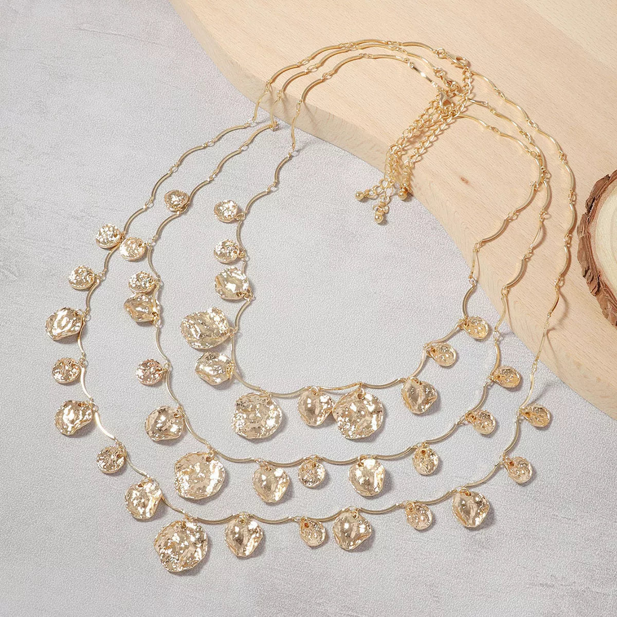 3-Piece 18K Gold-Plated Zinc Alloy Necklace OutfitFlow