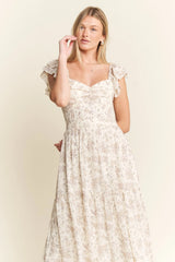 Jade By Jane Full Size Ruffle Sleeve Tiered Maxi Dress Plus Size OutfitFlow