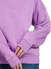 Zenana Fleece Crewneck Long Sleeve Sweatshirt OutfitFlow