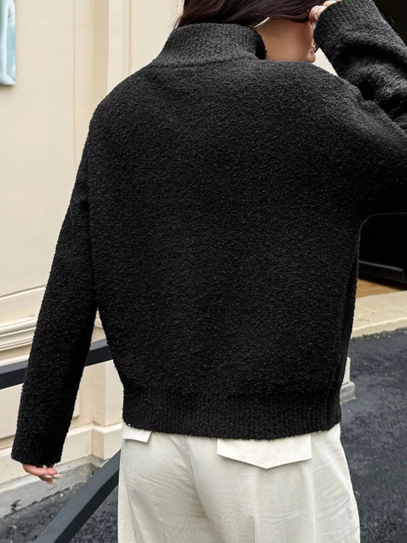 Turtleneck Long Sleeve Sweater OutfitFlow