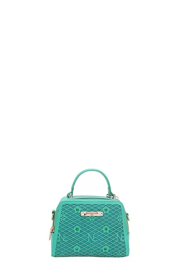 Nicole Lee USA Vegan Geometric Pattern Structured Handbag Trendsi