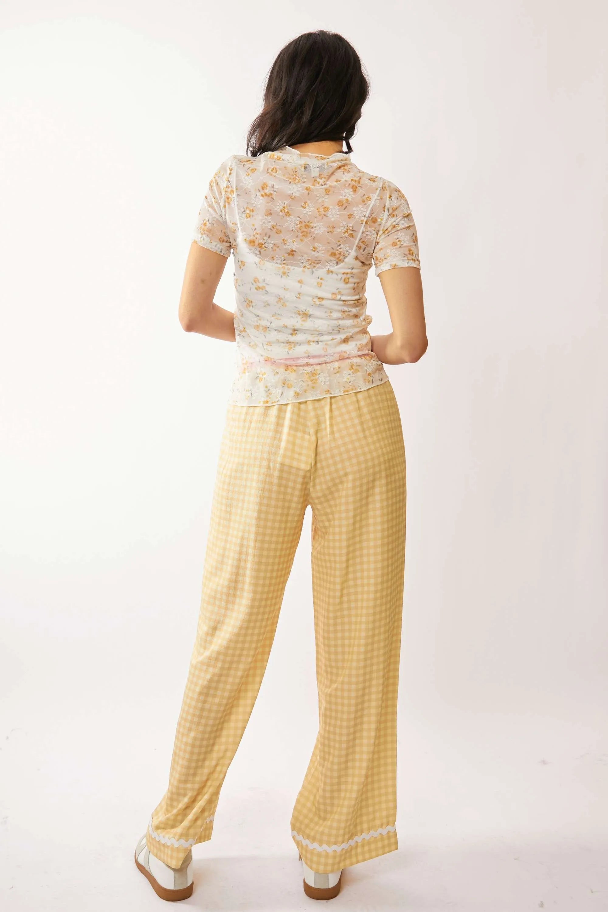 Davi & Dani Loose Turtle Neck Lace Mesh Lace Sheer Top OutfitFlow
