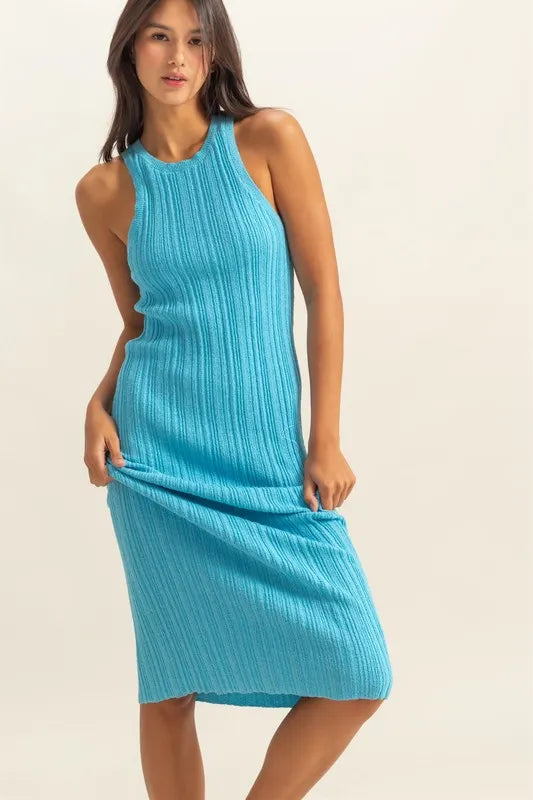 HYFVE Round Neck Bodycon Ribbed Knit Dress OutfitFlow