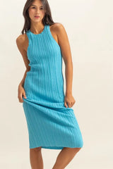 HYFVE Round Neck Bodycon Ribbed Knit Dress OutfitFlow
