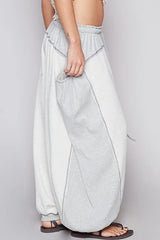 POL Contrast Stitching Pants with Drawstring Waist OutfitFlow
