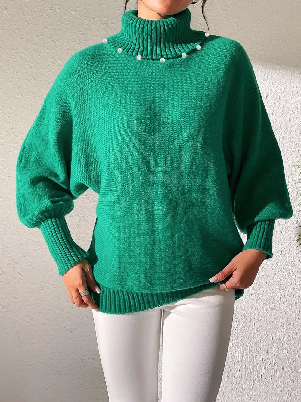 Turtleneck Long Sleeve Sweater OutfitFlow