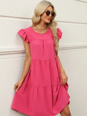 Tiered Ruffle Sleeve Mini Dress OutfitFlow