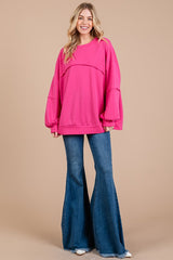 Ces Femme Exposed Seam Long Sleeve Sweatshirt OutfitFlow