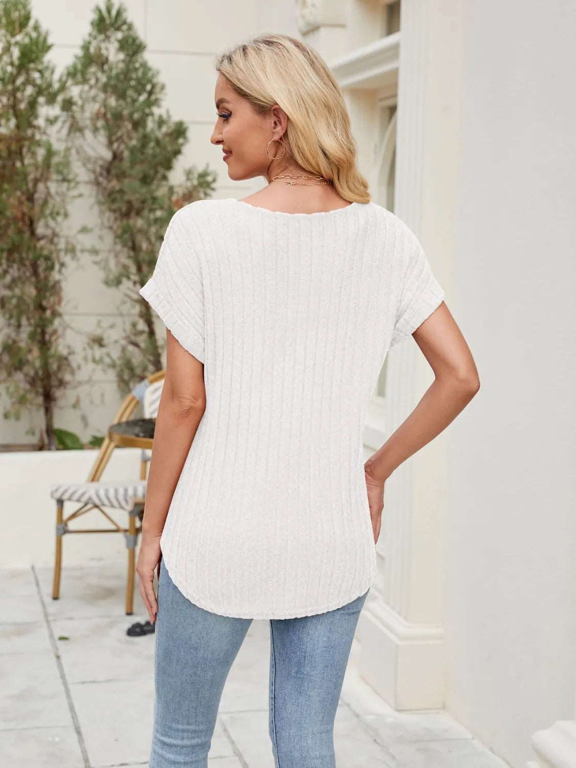 Round Neck Short Sleeve T-Shirt OutfitFlow
