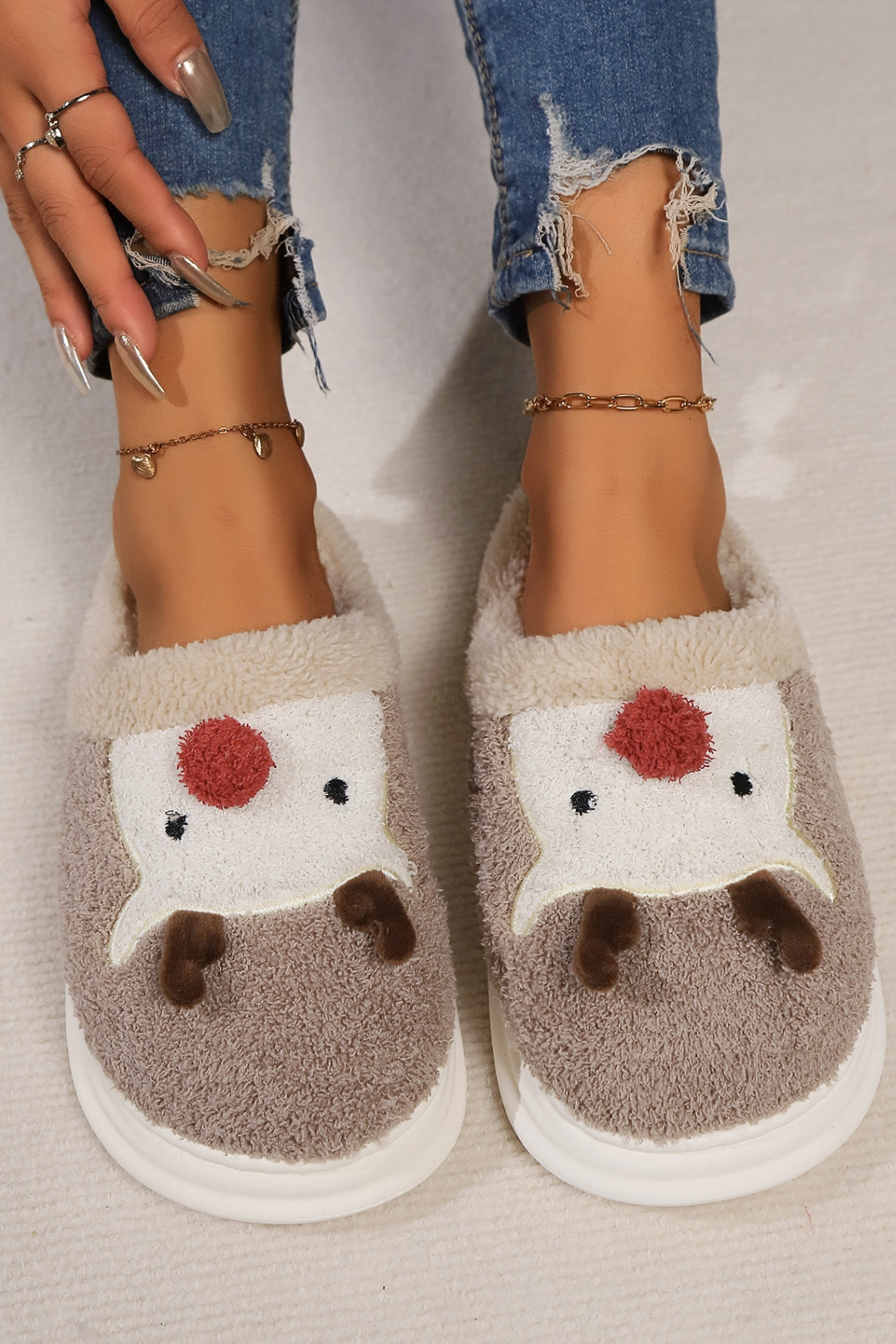 Outfit Flow - Elk Furry PVC Flat Slippers