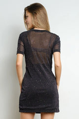 BiBi Twisted Front Glitter Mini Dress OutfitFlow