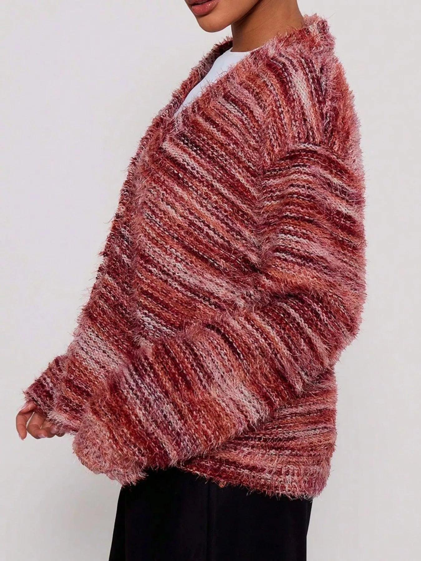 Chunky Knit V-Neck Button-Up Cardigan OutfitFlow