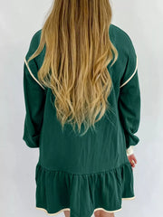 Ruffled Hem Dropped Shoulder Mini Dress OutfitFlow