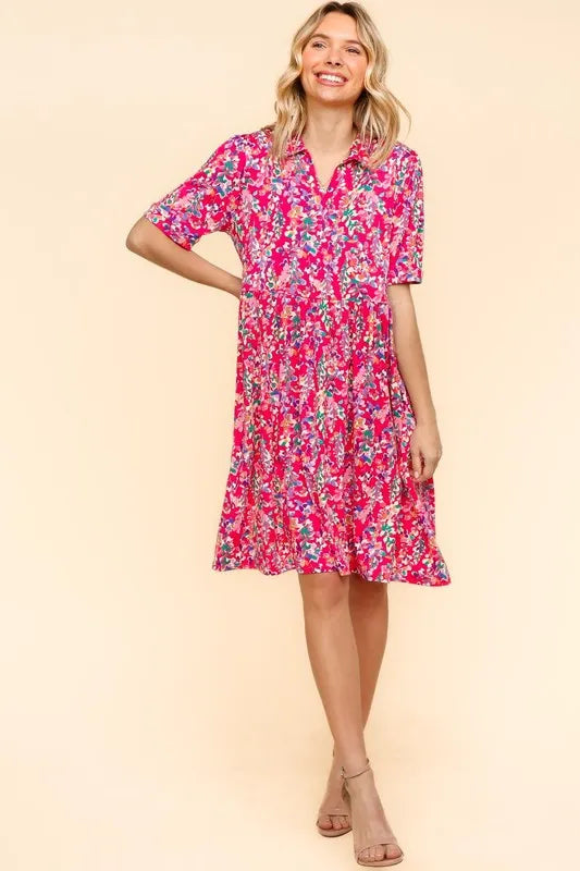 Haptics Johnny Collar Babydoll Dress with Side Pockets OutfitFlow