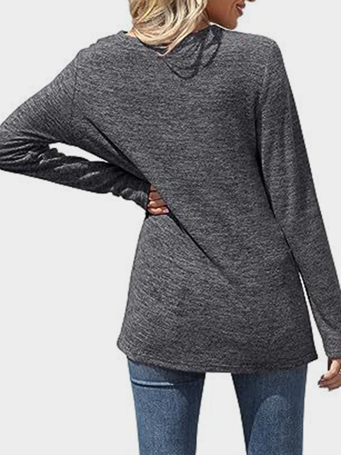 Outfit Flow - Lace Detail V-Neck Long Sleeve T-Shirt