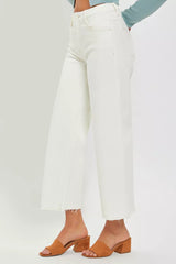 RISEN Tummy Control High Rise Crop Wide Jeans OutfitFlow