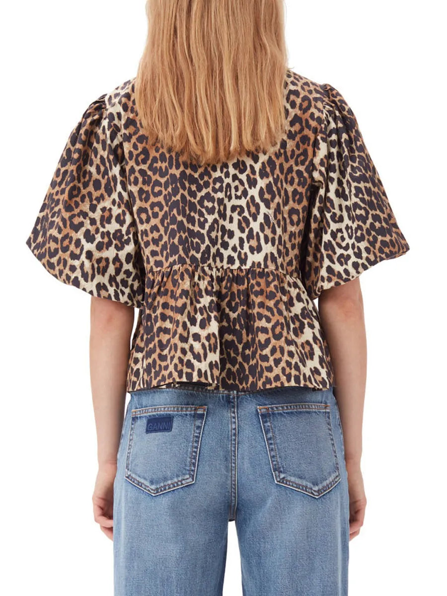 Puff Sleeve Bow Tie Blouse OutfitFlow