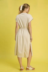Umgee Side Slit Short Sleeve Midi Tee Dress OutfitFlow