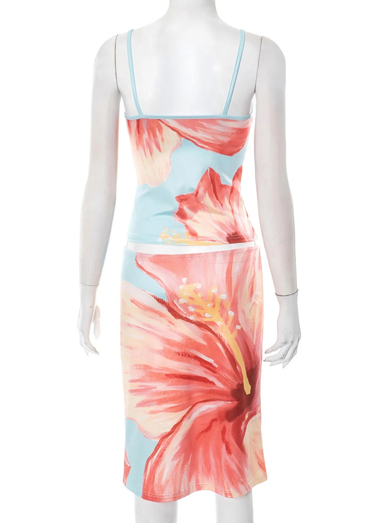 Printed Scoop Neck Cami and Skirt Set OutfitFlow