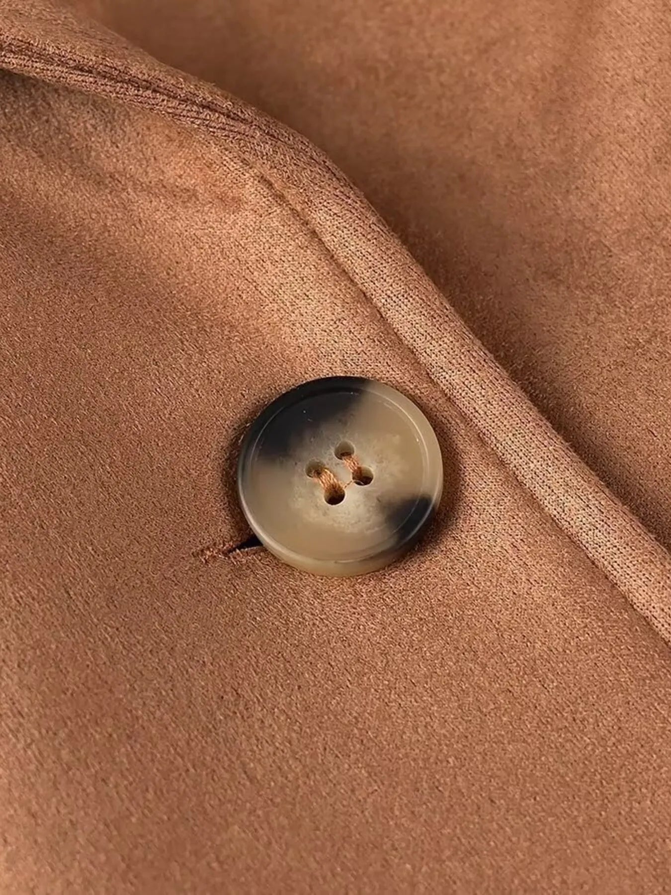 Double-Breasted Lapel Collar Long Coat Trendsi