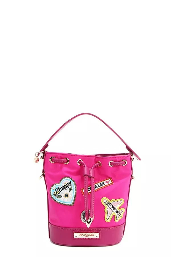 Nicole Lee USA Color Patch Bucket Bag PLUM One Size Trendsi