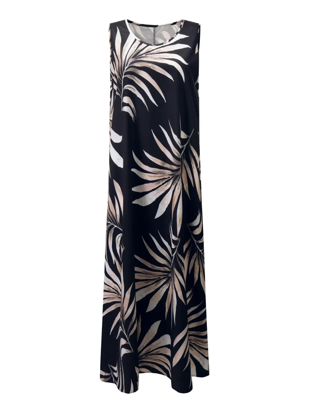 Printed Round Neck Mini Tank Dress OutfitFlow